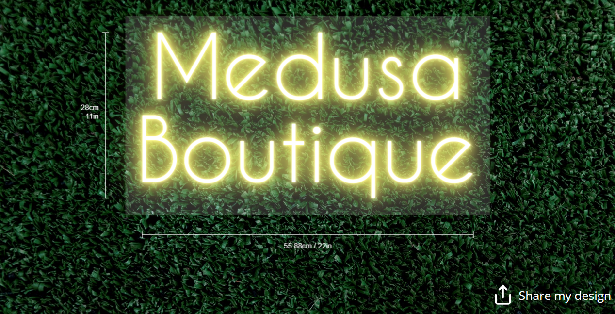 Medusa Boutique Custom Neon Sign