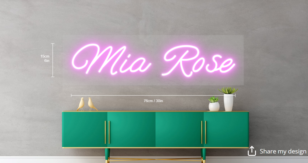 Mia Rose Custom Neon Sign