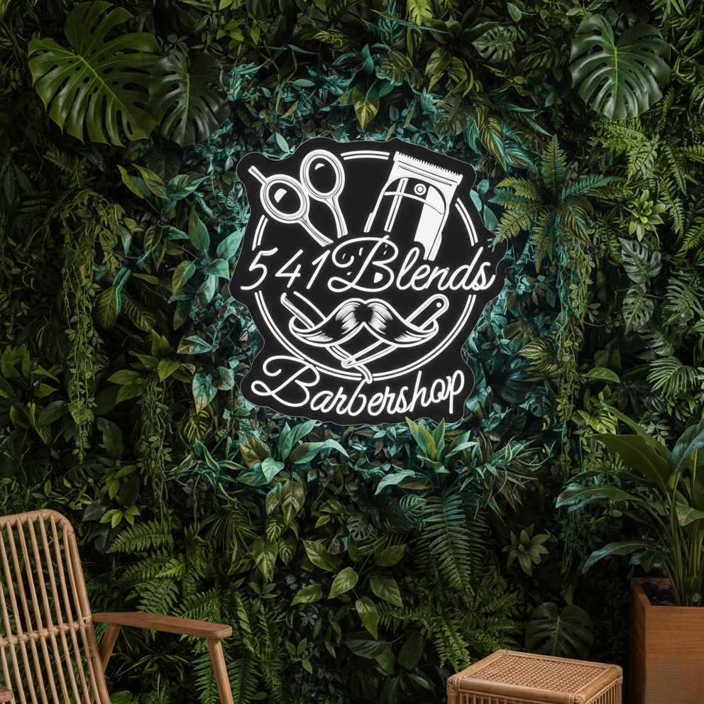 541 Blends Barbershop Custom UV Printed Neon Sign