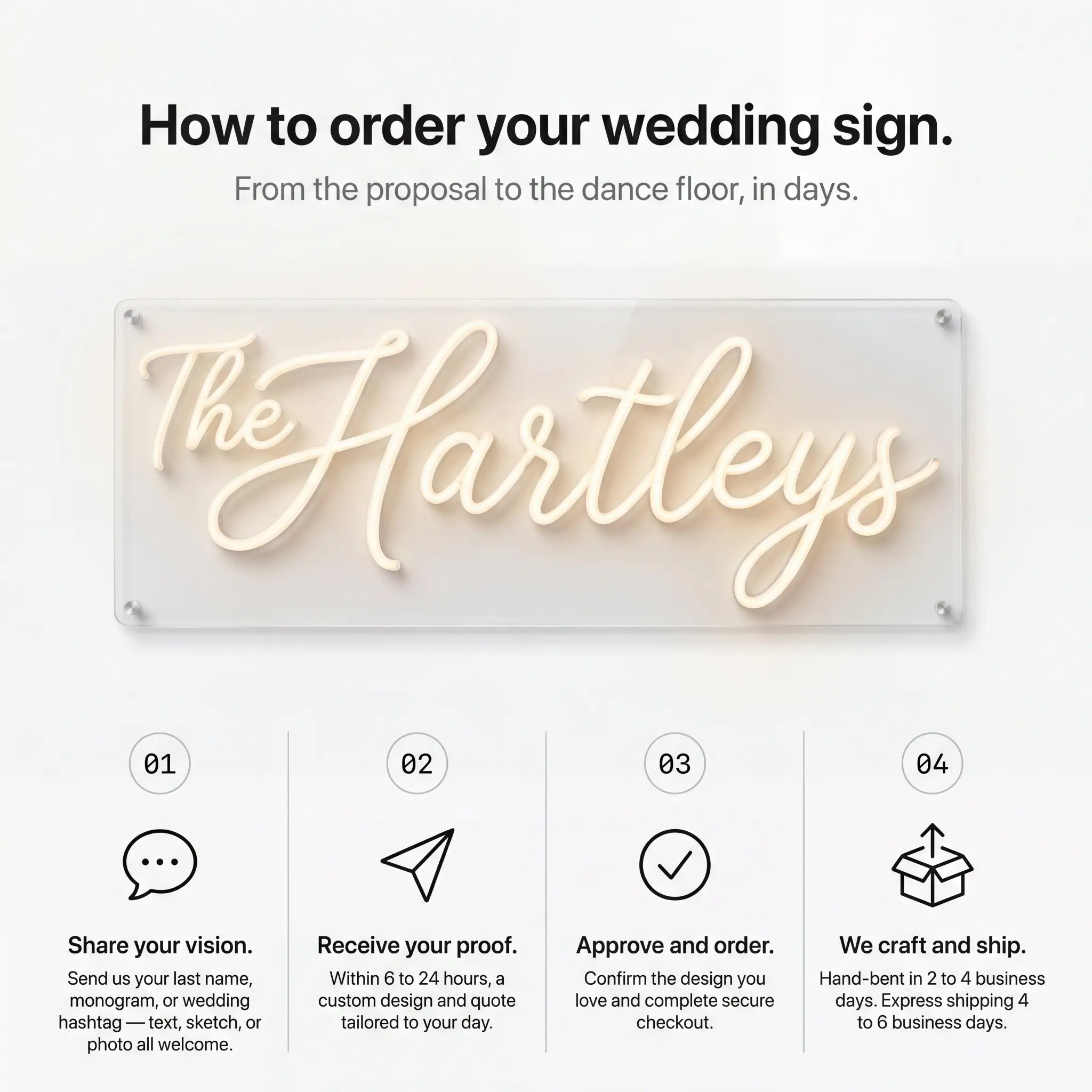 Wedding Initials Custom Neon Sign V2