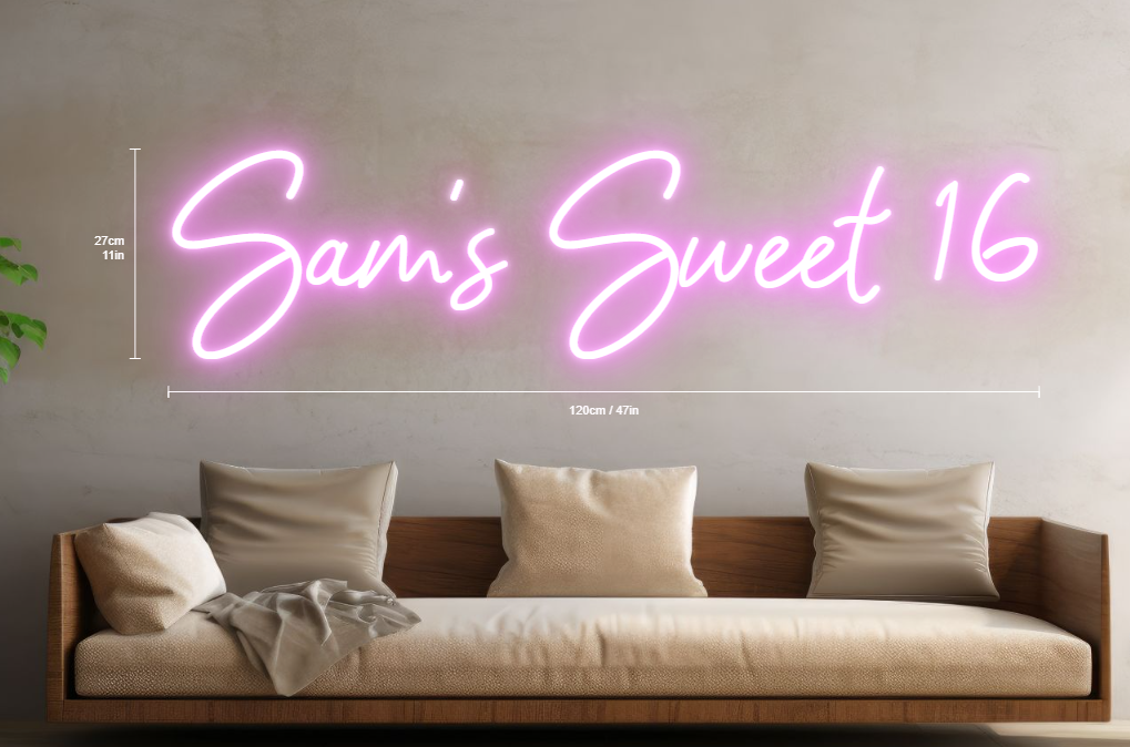 Sam's Sweet 16 Custom Neon Sign