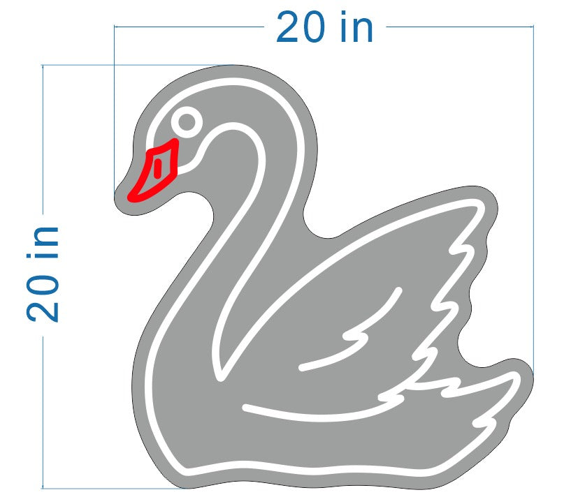 Custom Swan Neon Sign for Sydney 20" x 20" - Light Your Way