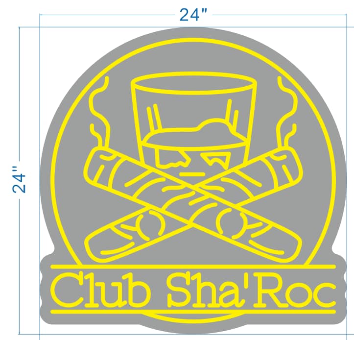 Club Sha'Rock Custom Neon Sign
