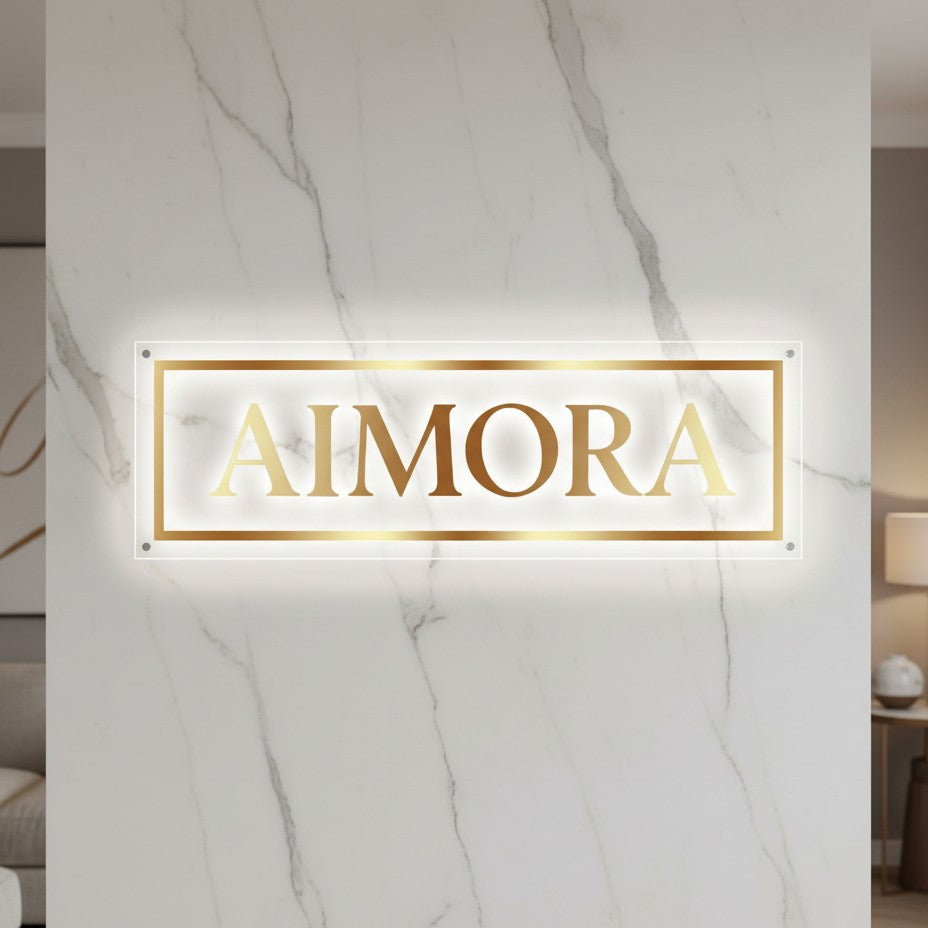 Aimora Custom Acrylic Backlit Sign (Design Option #1)