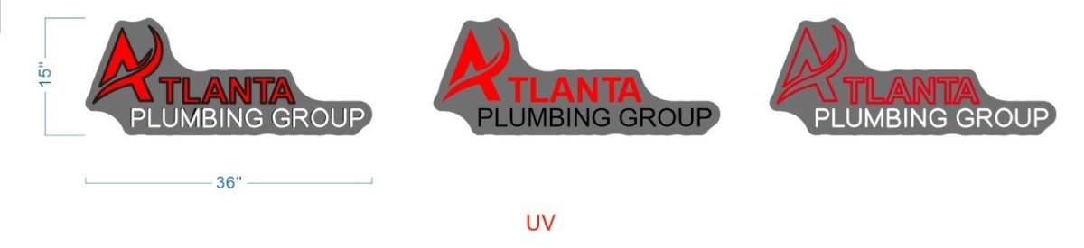 Atlanta Plumbing Group Logo Custom UV Printed Sign (Smaller Version) - Light Your Way
