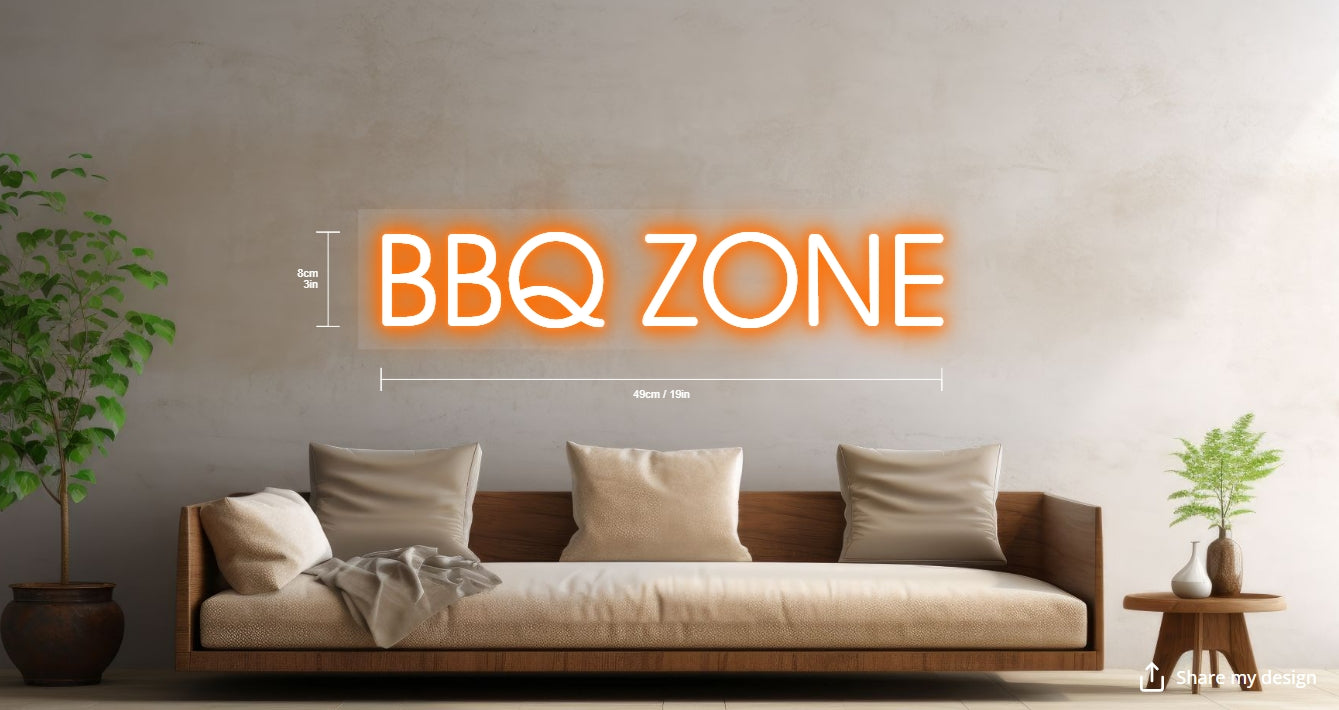 BBQ Zone Custom Neon Sign