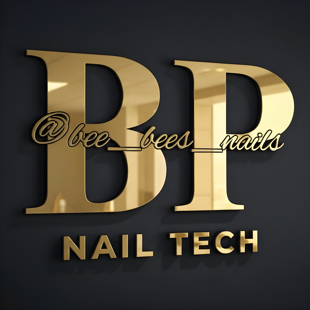 Bee Bees Nail Tech Custom Acrylic+Metal Logo Sign (Size Option #1)