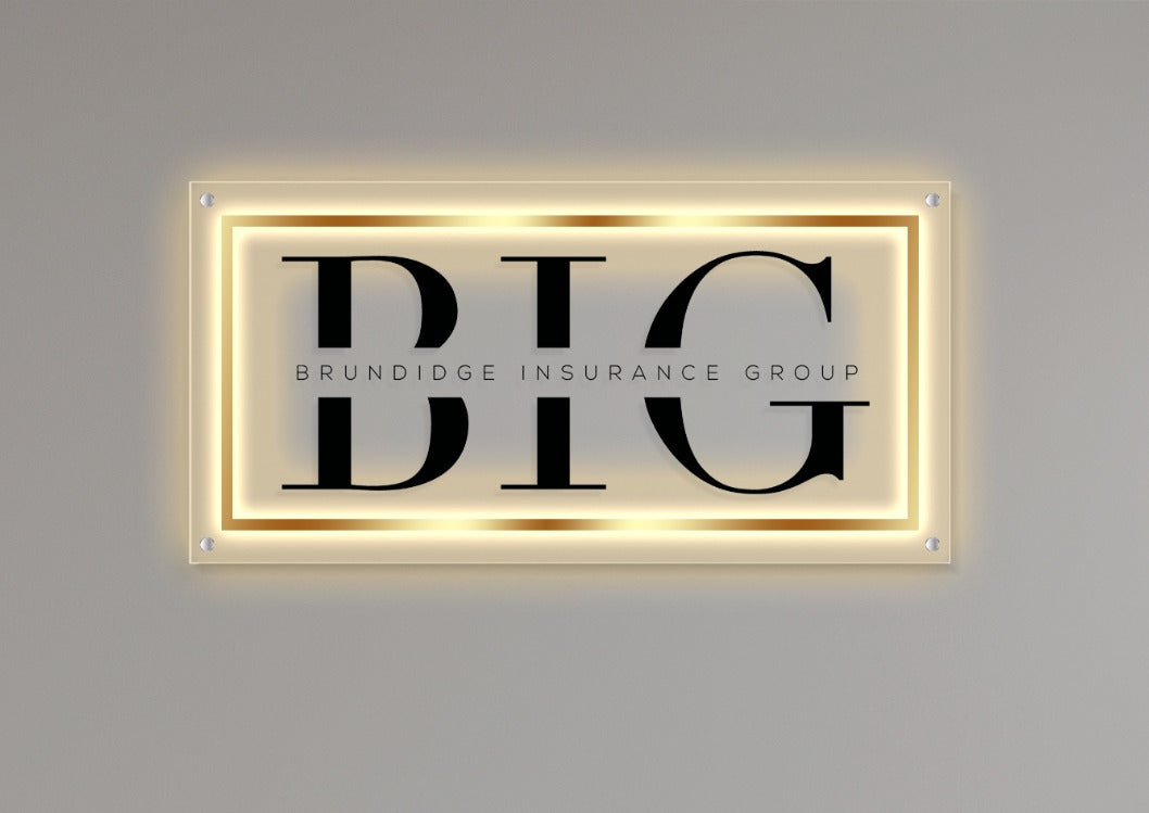 Brundidge Insurance Group Custom Acrylic Backlit Sign (Design Option #1)