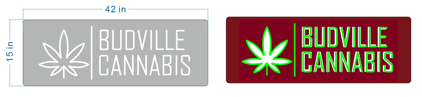 BUDVILLE CANNABIS - Four Custom Neon Signs Updated - Light Your Way