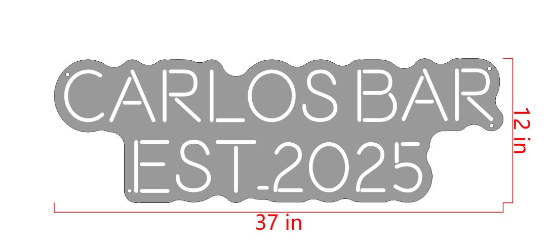 Carlos Bar EST 2025 Custom Neon Sign