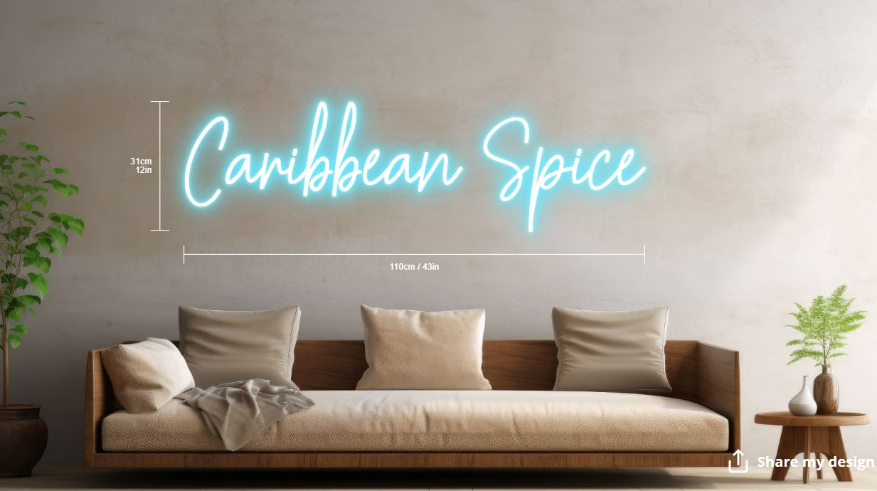 Caribbean Spice Custom Neon Sign (One Color Option)