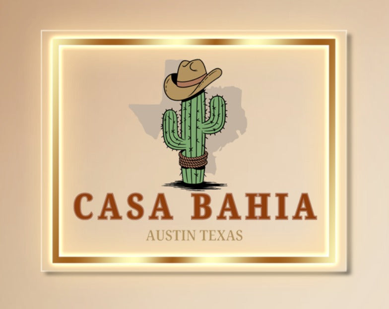 Casa Bahia Custom Acrylic Backlit Sign (Design Option #1)