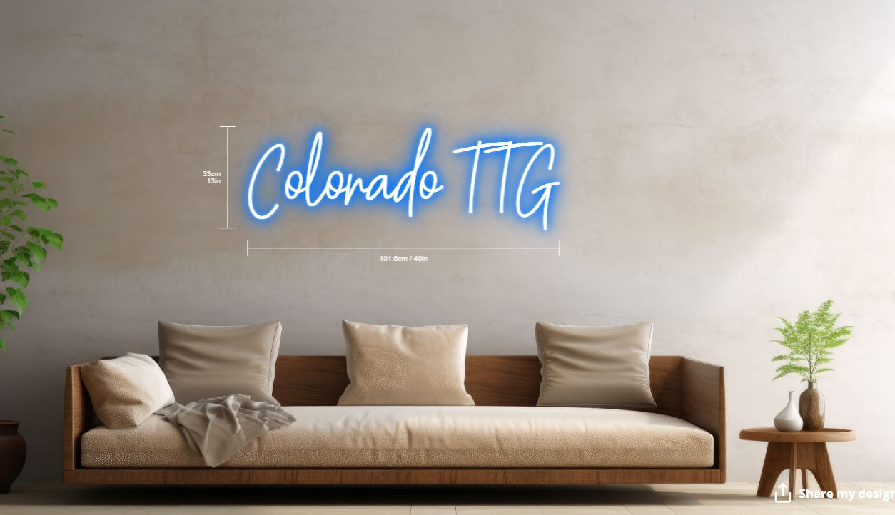 Colorado TTG Custom Neon Sign (Size Option 1)