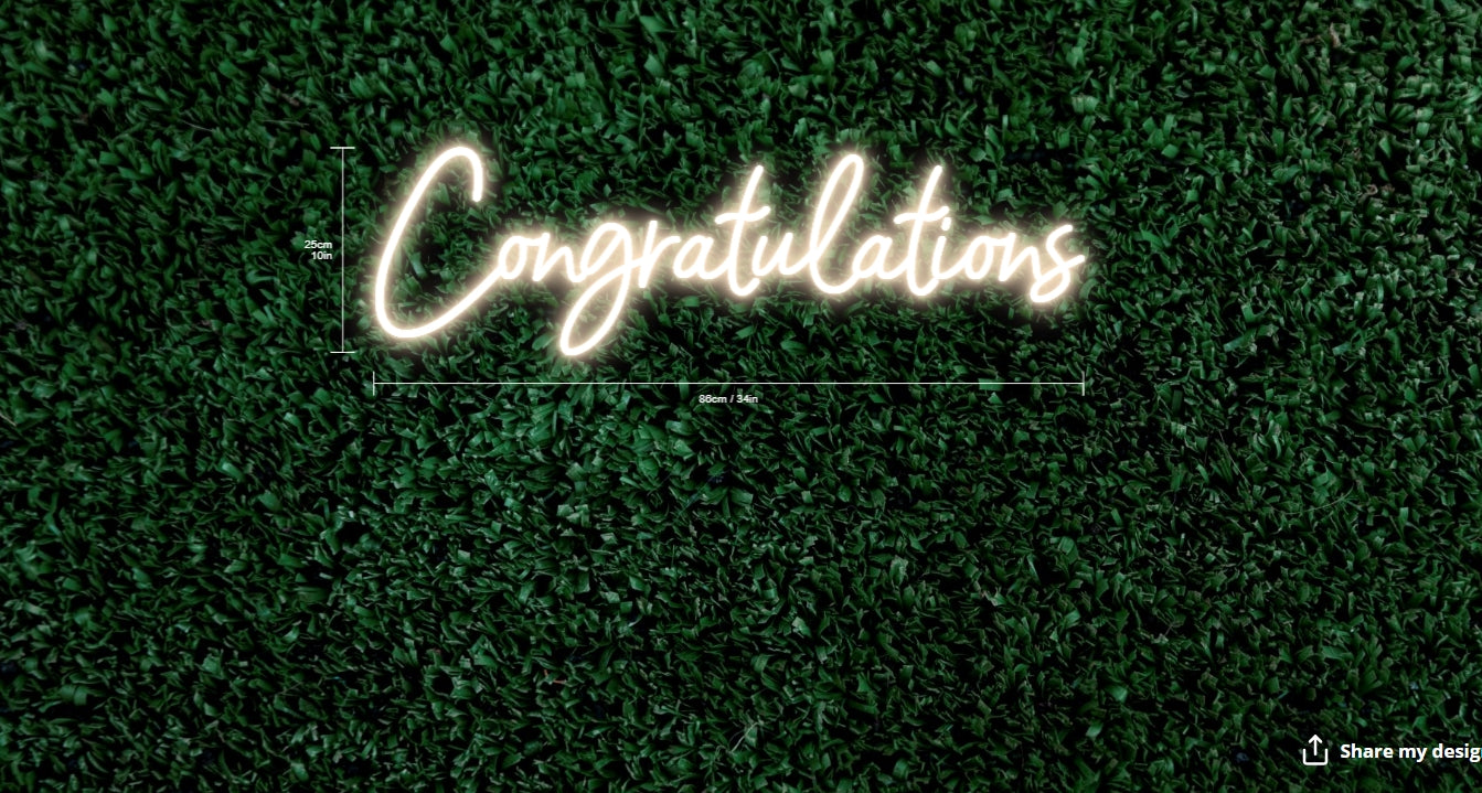 Congratulations Custom Neon Sign
