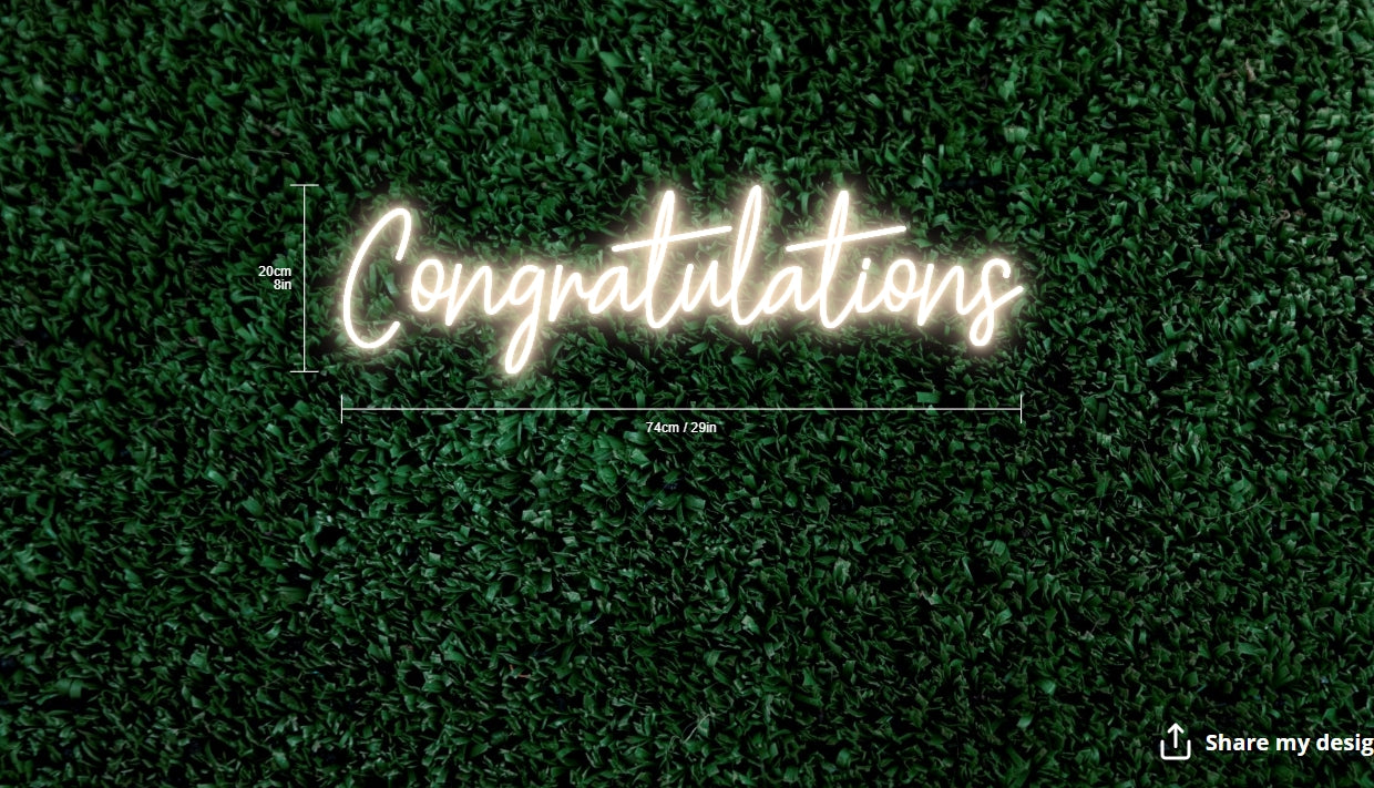 Congratulations Custom Neon Sign