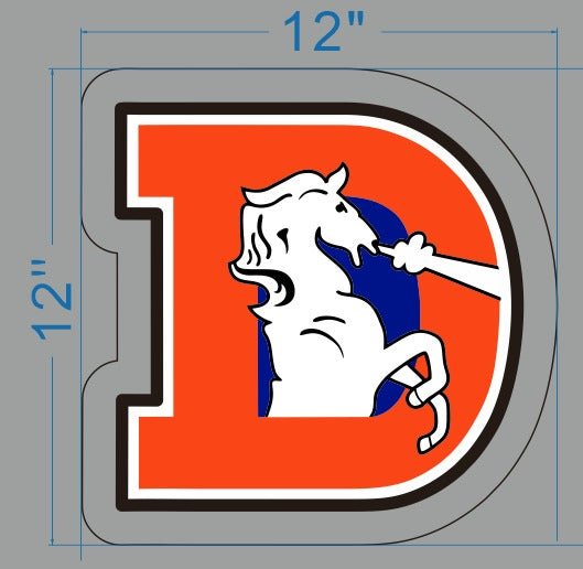 Denver Broncos Logo Custom UV Printed Sign - Light Your Way