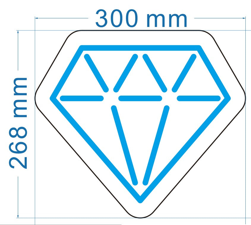 Diamond Custom Neon Sign (Smallest Size)