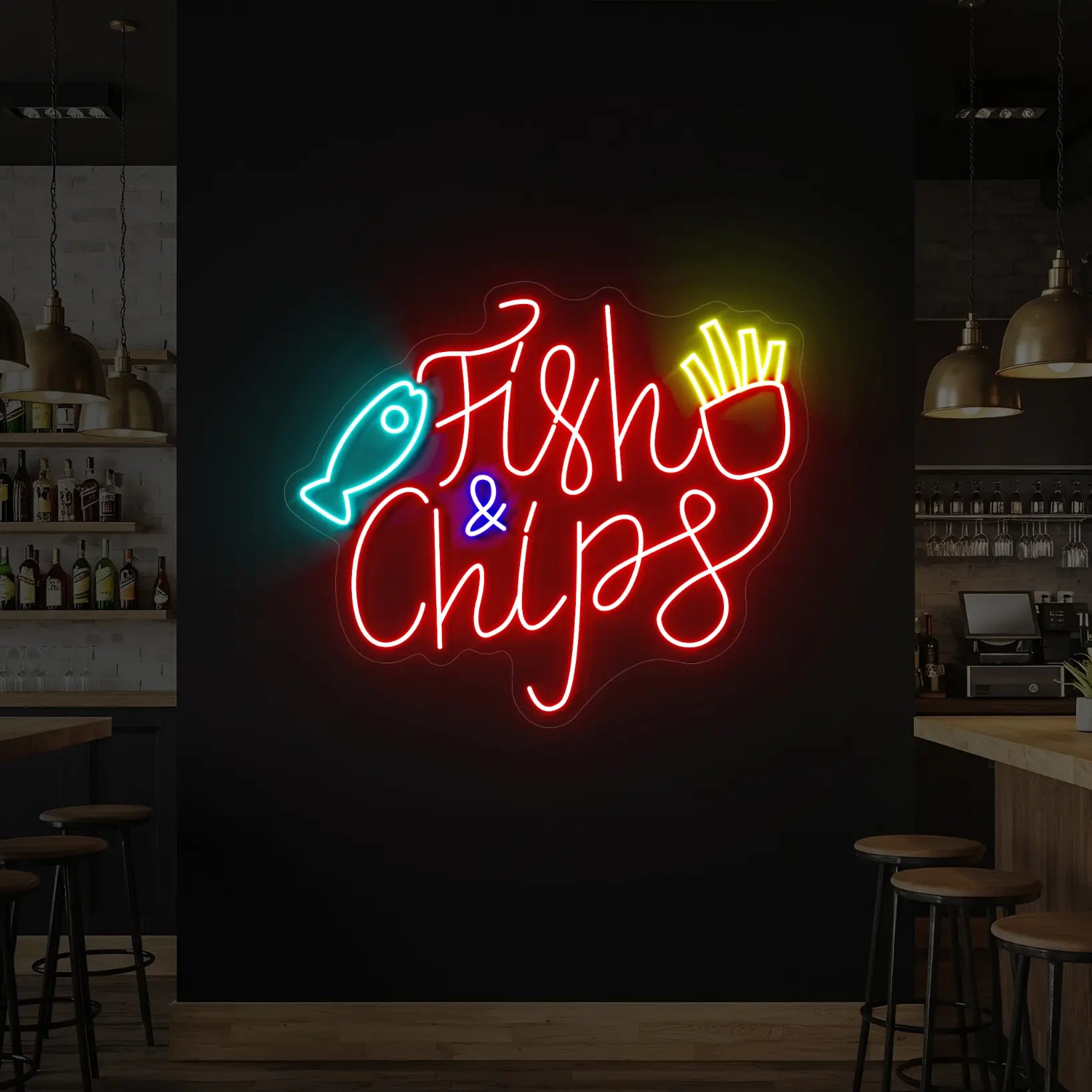 Fish and Chips Neon Sign