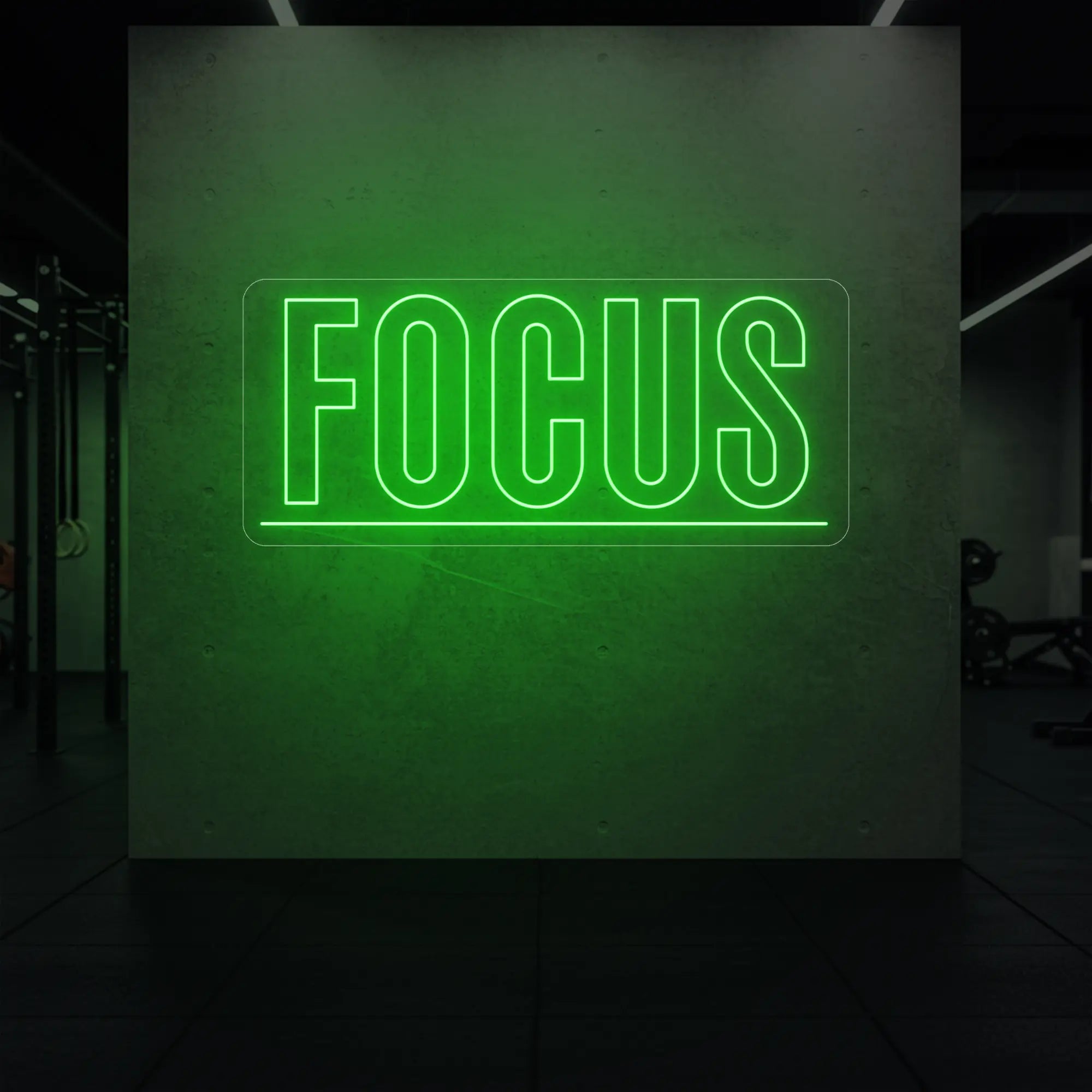 'Fortune Favours the Brave' neon sign glowing in green against a styled interior wall.