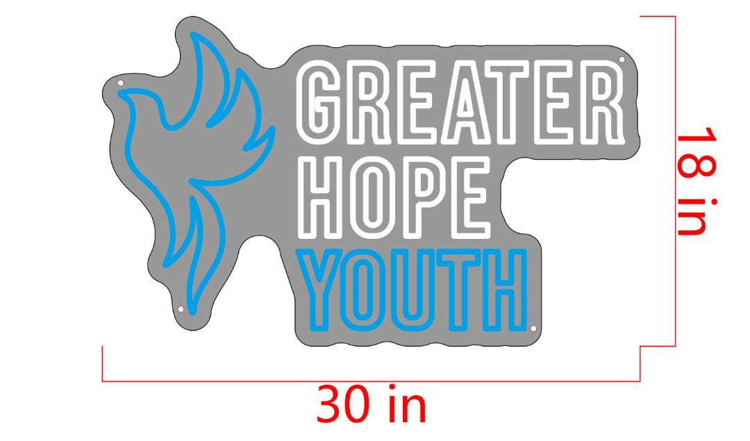 Greater Hope Youth Custom Neon Sign (Smallest Sizing)