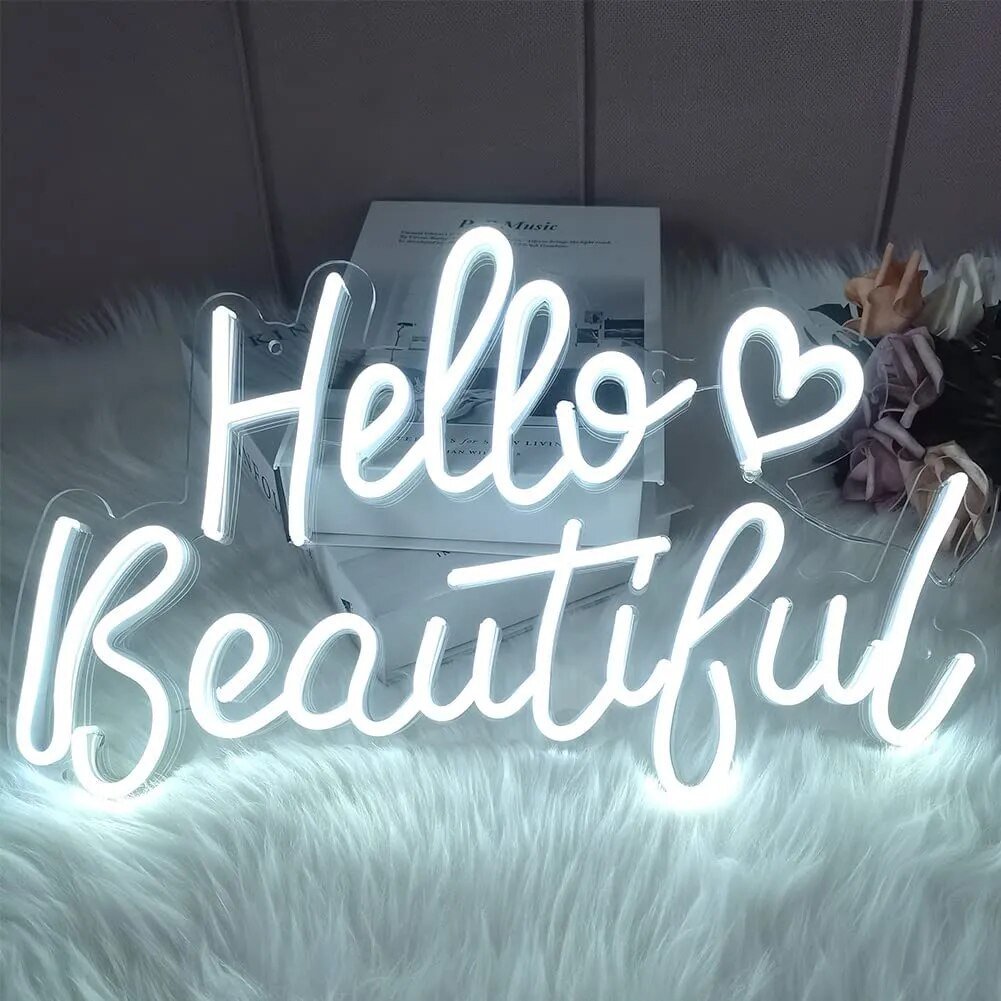 "HELLO BEAUTIFUL" NEON SIGN - Light Your Way