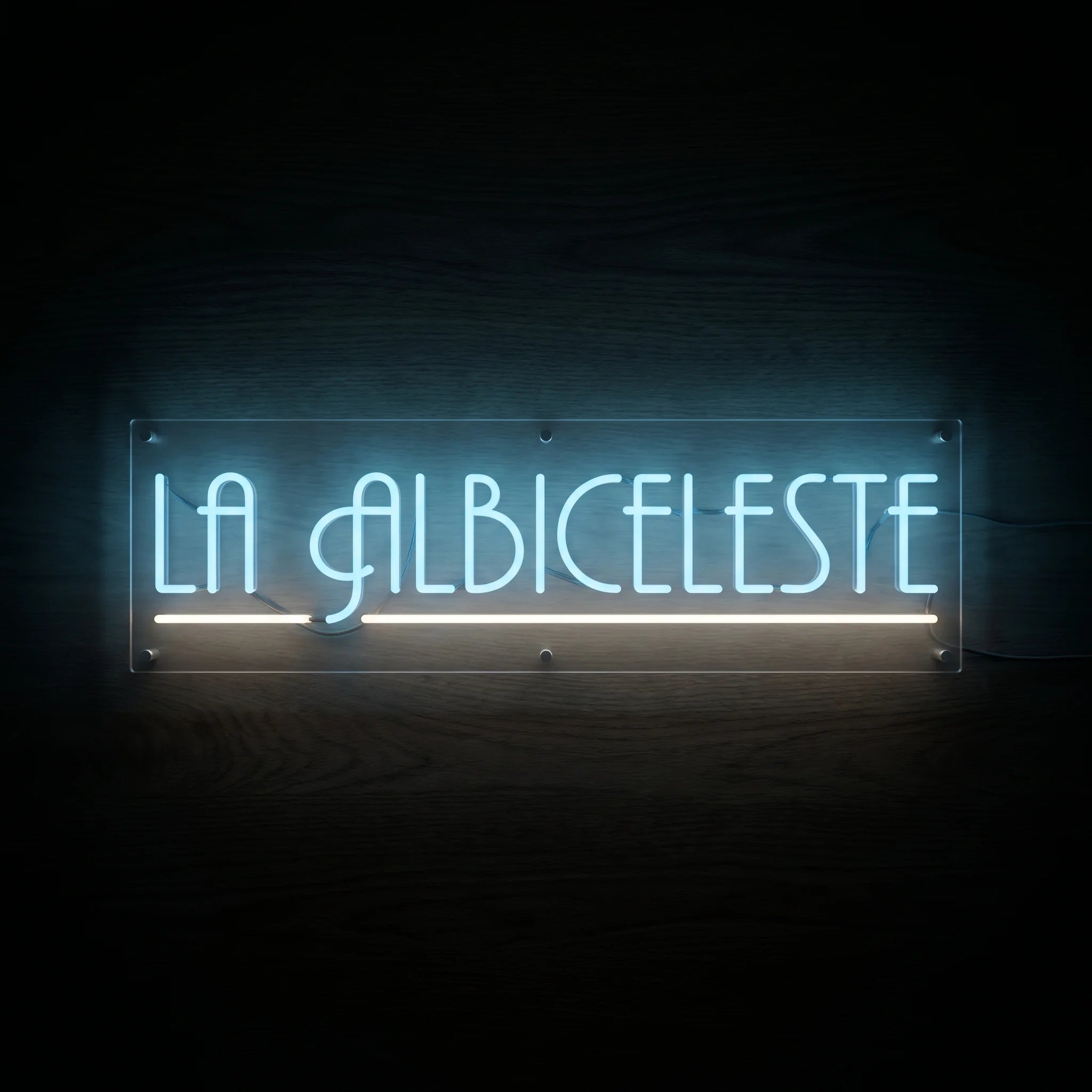 La Albiceleste Argentina LED neon sign with ice blue and warm white illumination