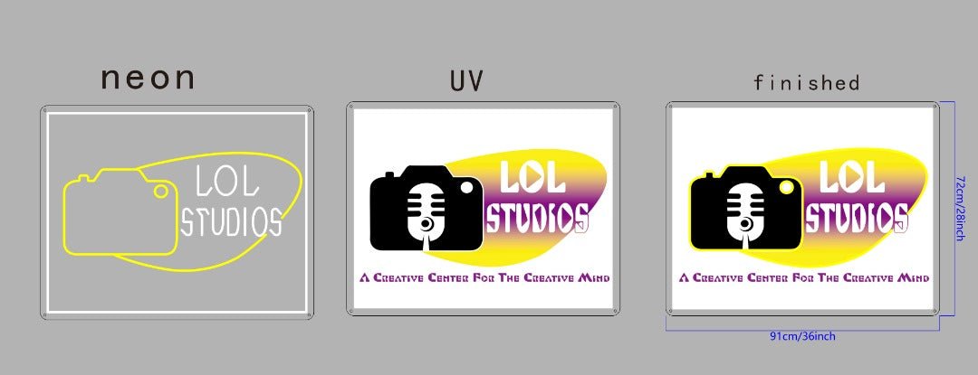 LOL Studios Custom UV Printed Logo Sign - Light Your Way