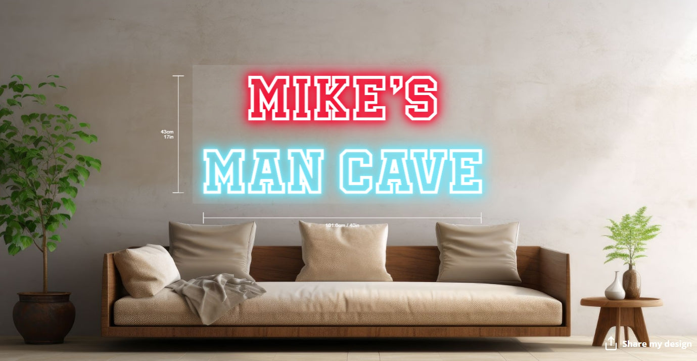 Mike's Man Cave Custom Neon Sign (Size Option #2)
