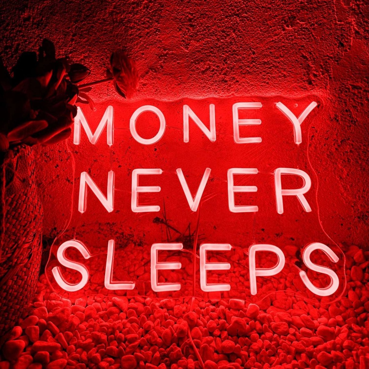 "MONEY NEVER SLEEPS" NEON SIGN - Light Your Way