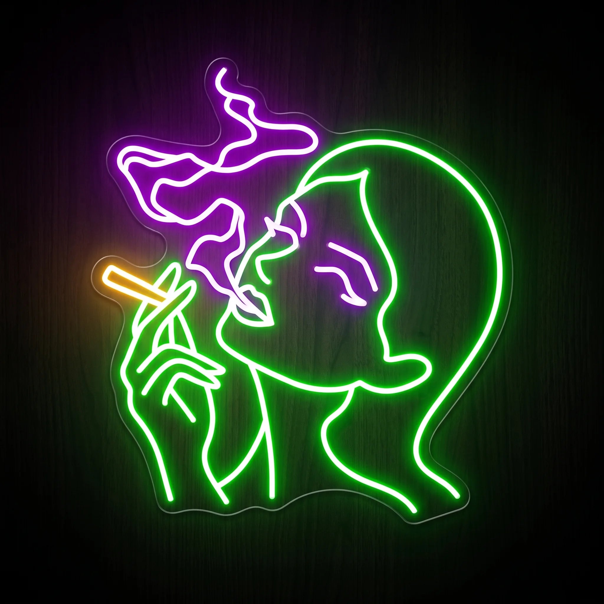 Moonlit Smoke Lady LED Neon Sign – Smoking Lady Wall Decor