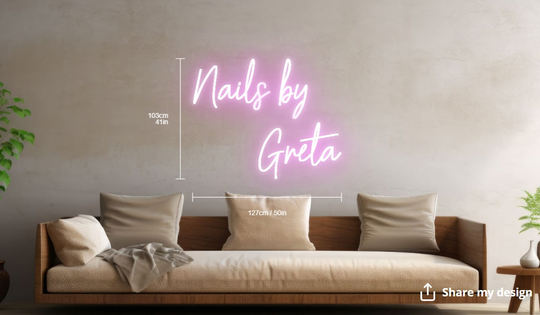 Nails by Greta Custom Neon Sign (Design Option #2)