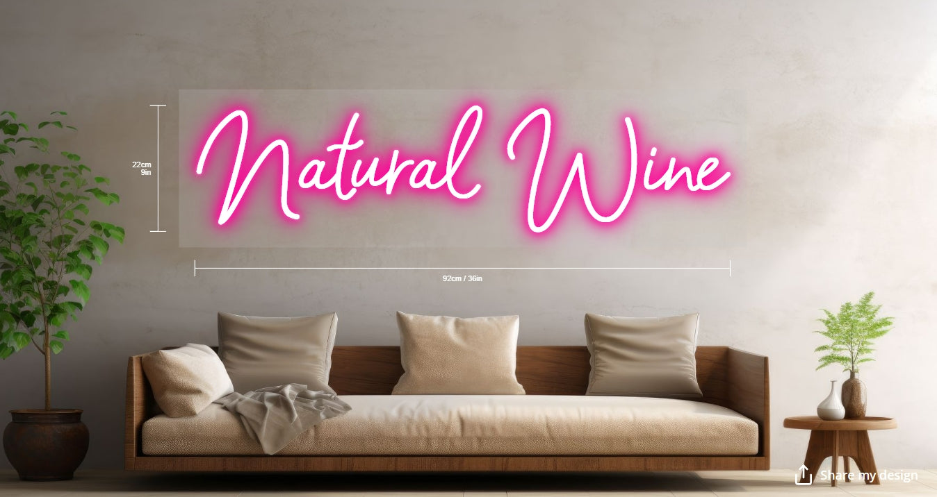 Natural Wine Custom Neon Sign (Updated Sizing)