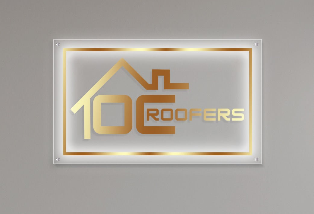 OC Roofers Custom Acrylic Backlit Sign