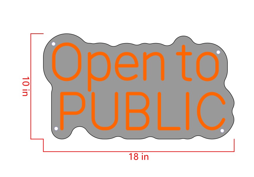 Open to PUBLIC Custom Neon Sign