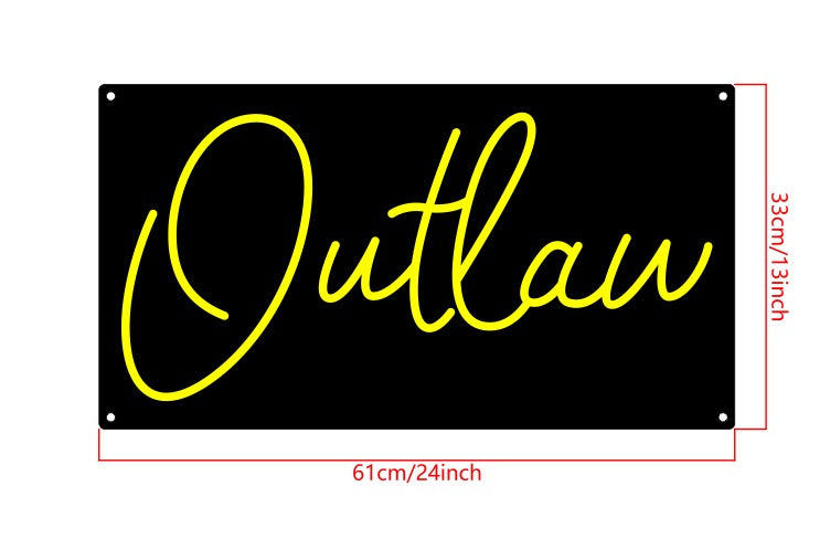 Outlaw Custom Neon Sign (Design Option #1)