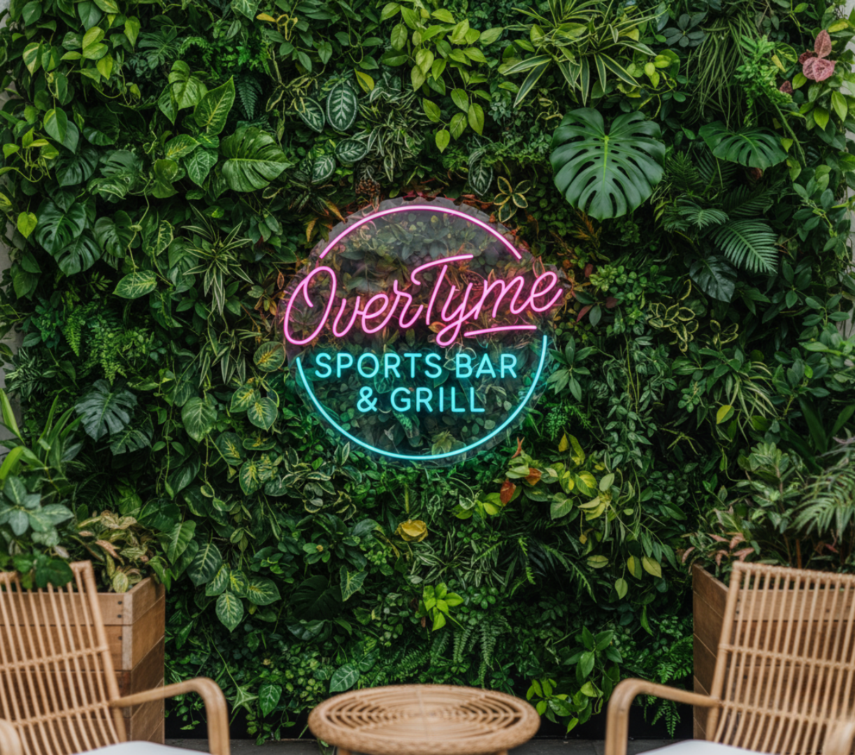 Overtyme Sports Bar and Grill Custom Neon Sign