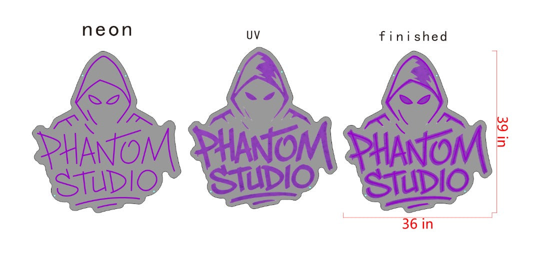 Phantom Studio Custon Neon UV Printed Sign - Light Your Way