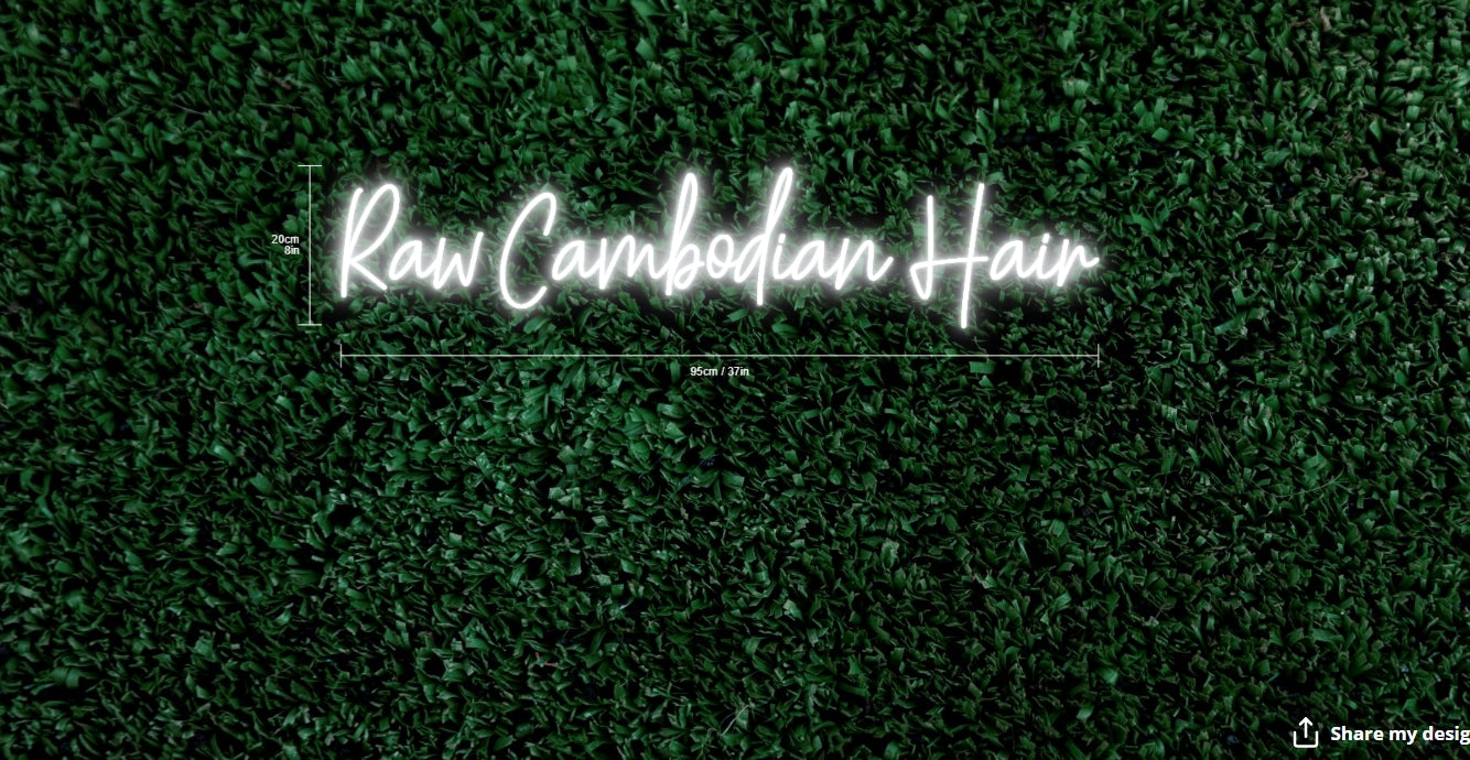 Raw Cambodian Hair Custom Neon Sign (Smallest Sizing)