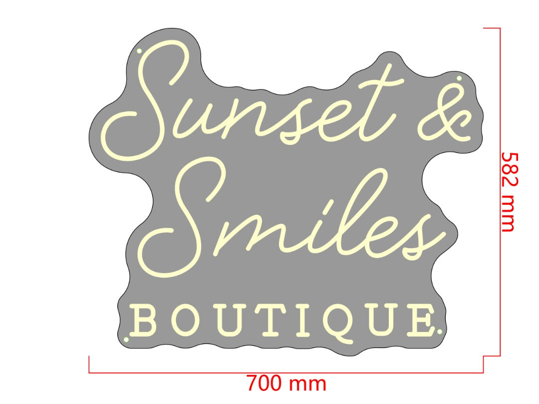 Sunsets & Smiles Boutique Custom Neon Sign