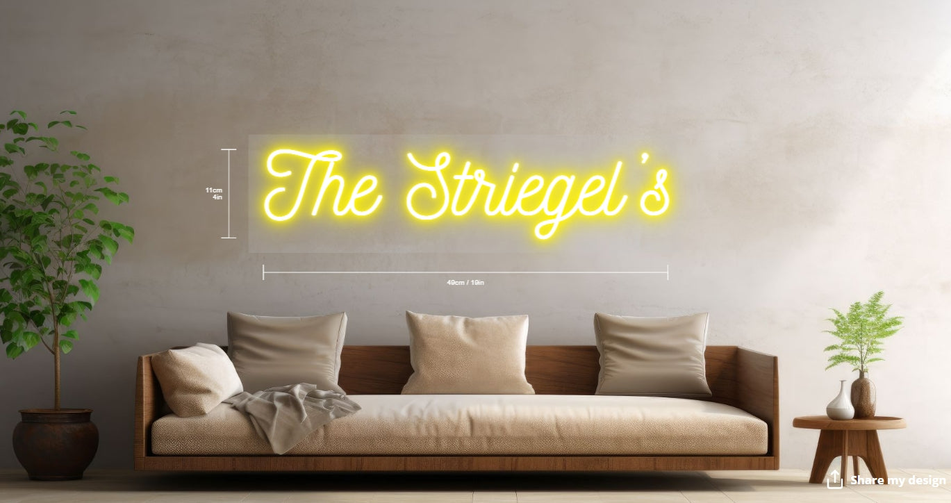 The Striegel's Custom Neon Sign (Size Option #2)