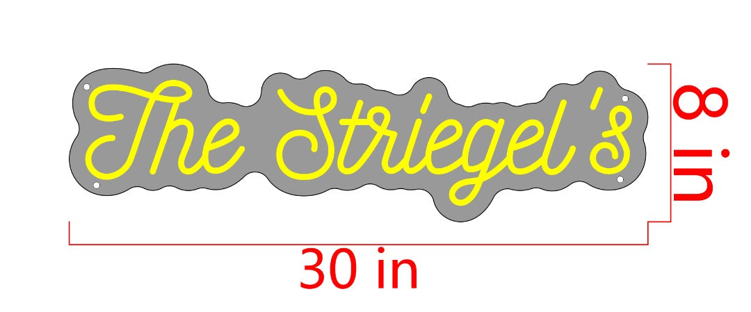 The Striegel's Custom Neon Sign (Size Option #2)