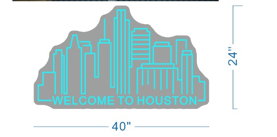 Welcome to Houston Custom Neon Sign