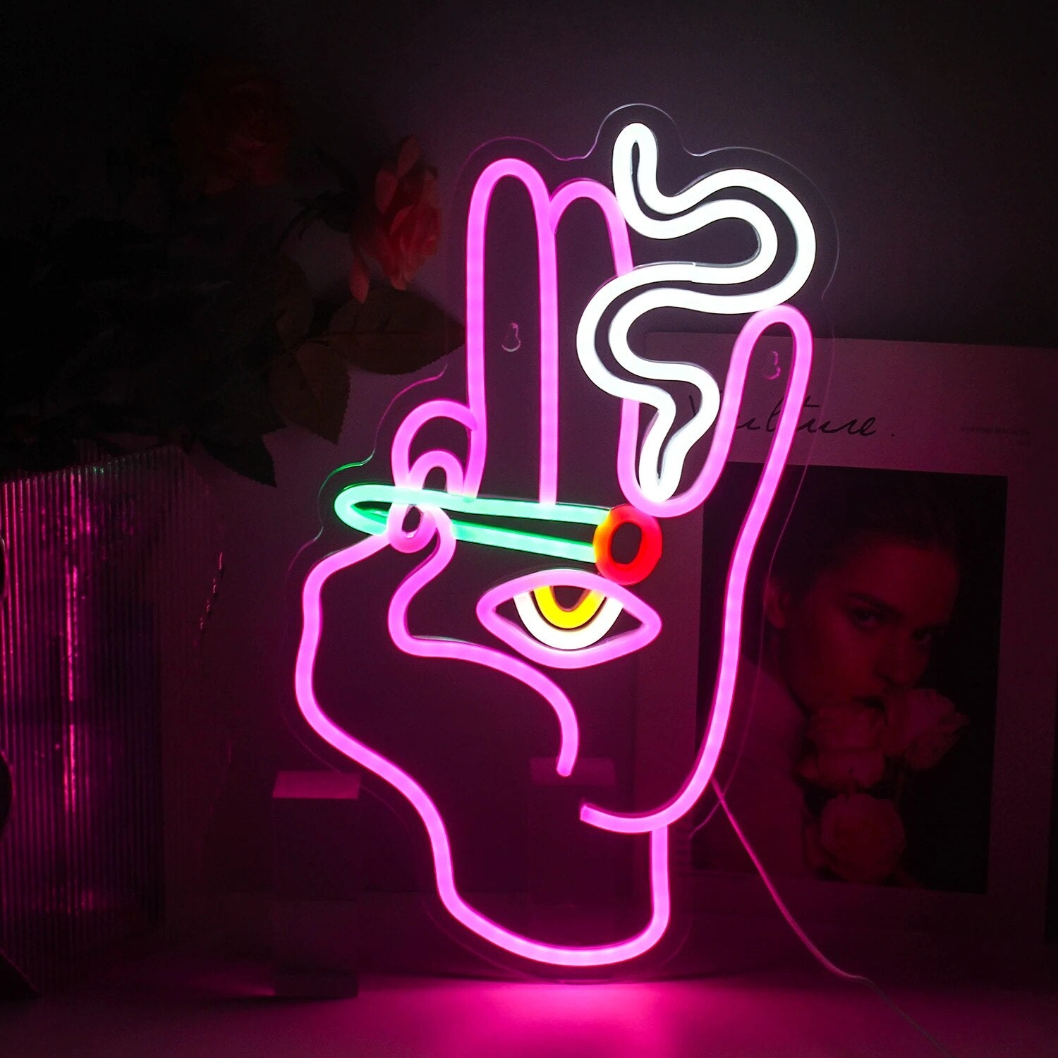 "HIPPY HAND" NEON SIGN