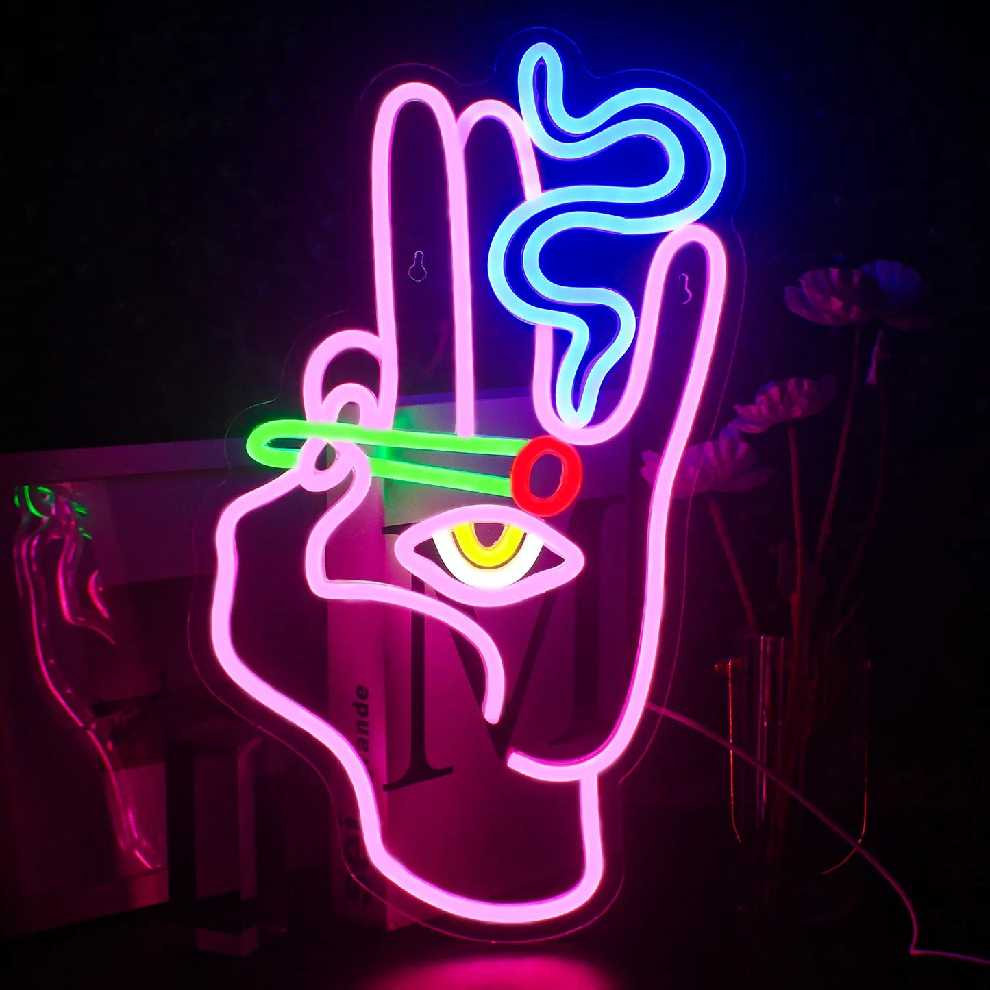 "HIPPY HAND" NEON SIGN