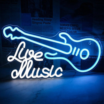 "LIVE MUSIC" NEON SIGN