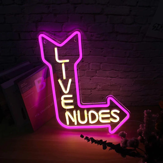 "LIVE NUDES" NEON SIGNS