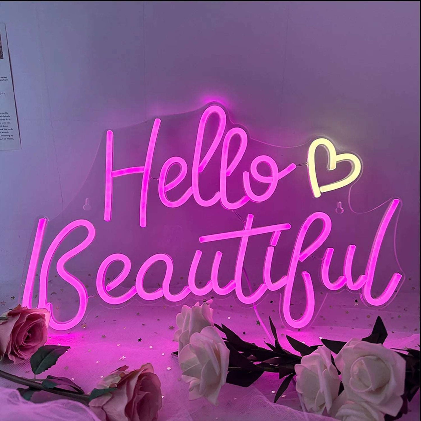 "HELLO BEAUTIFUL" NEON SIGN