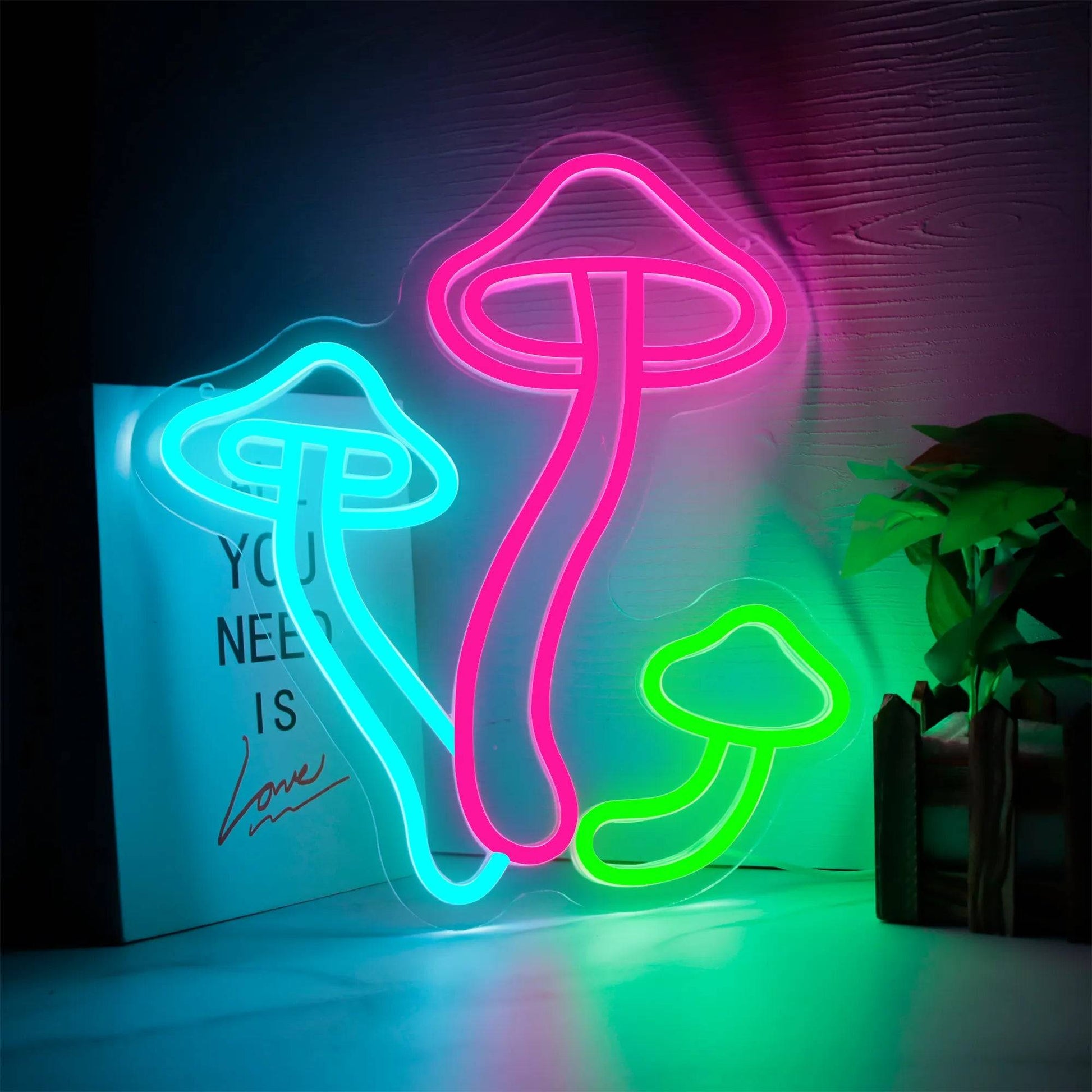 Mushroom neon sign