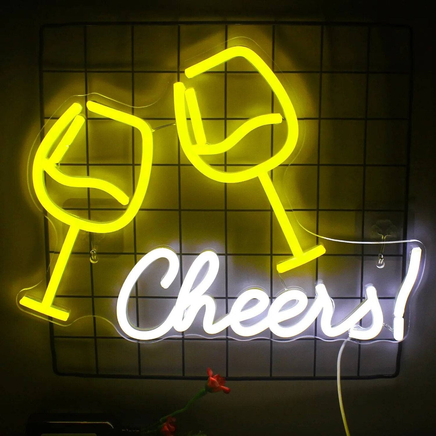 CHEERS NEON SIGN WINE BOTTLES