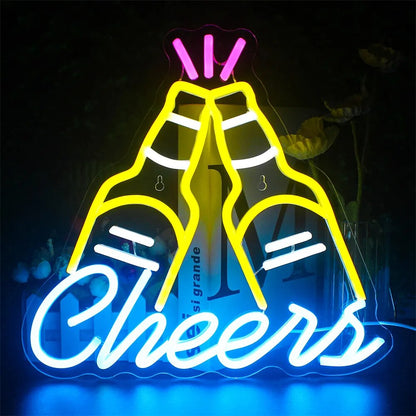 CHEERS NEON SIGN BEER BOTTLES